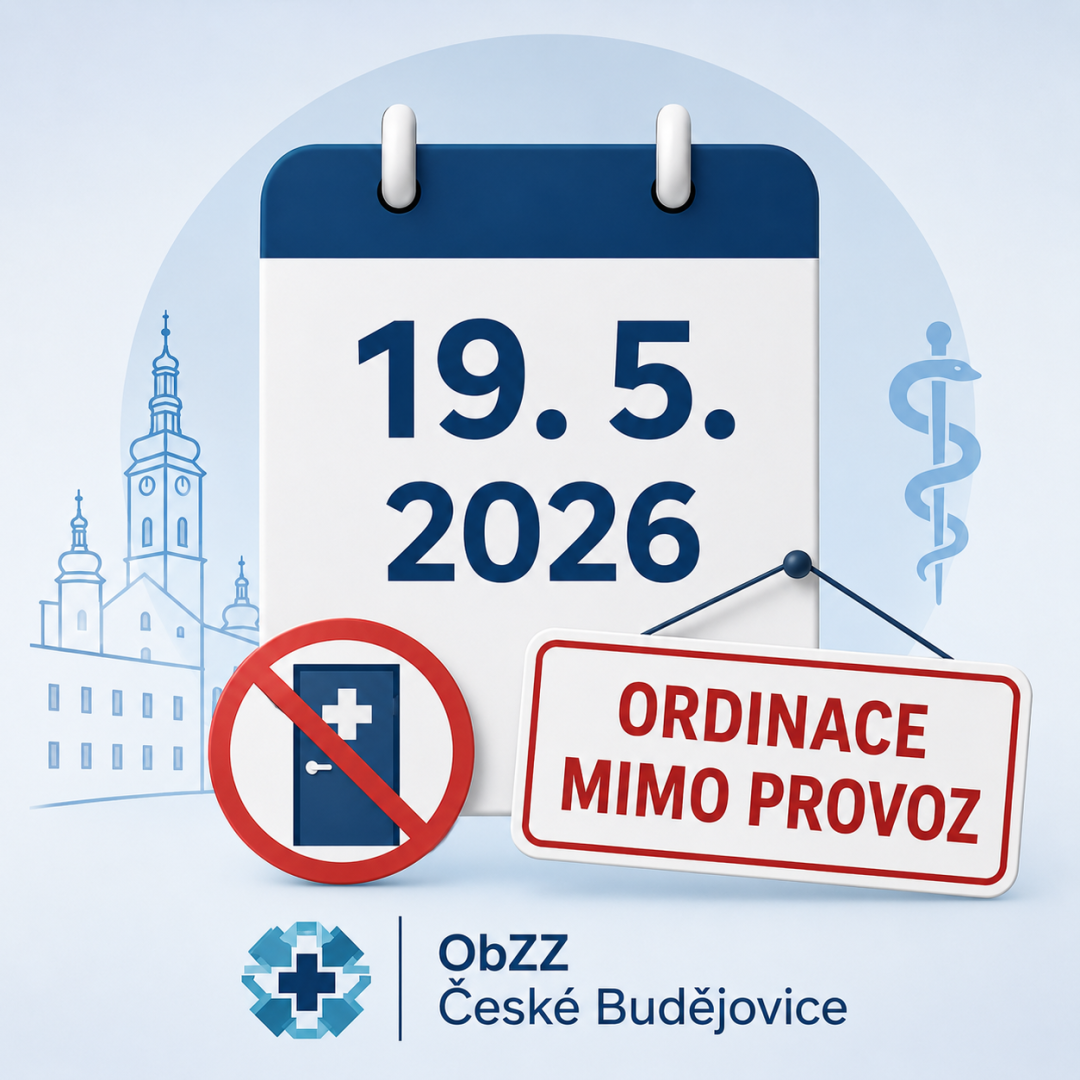 Uzavření ordinací ObZZ České Budějovice dne 19. května 2026